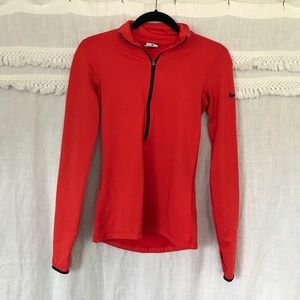 Red Nike long sleeve with zipper
